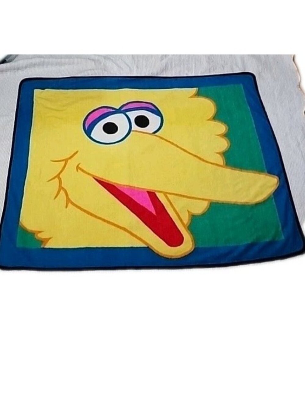 Vintage Sesame Street Big Bird Throw Fleece Blanket Owen 1997 50 x 62 Y2K
